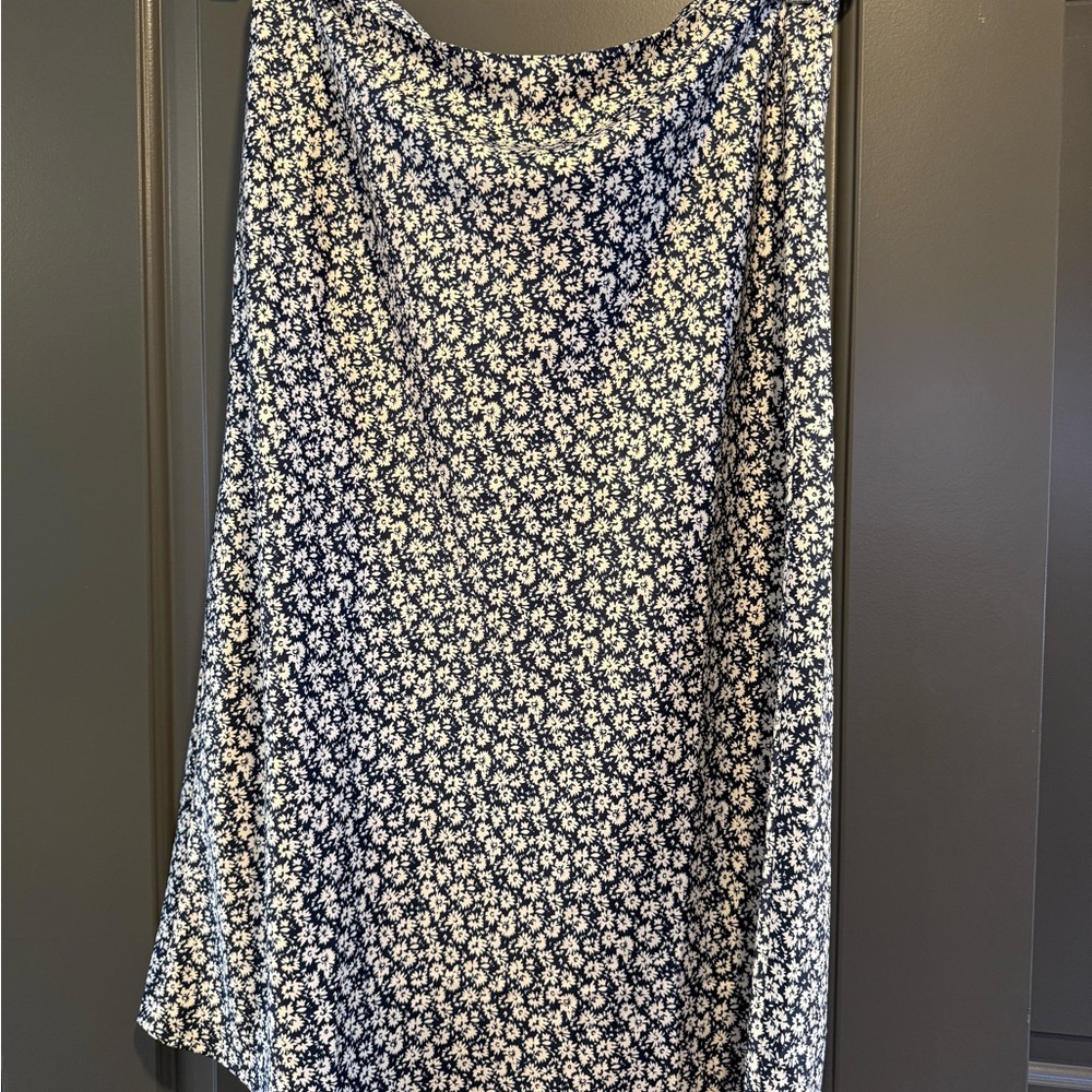 J. Crew Navy and Cream Floral Maxi Skirt